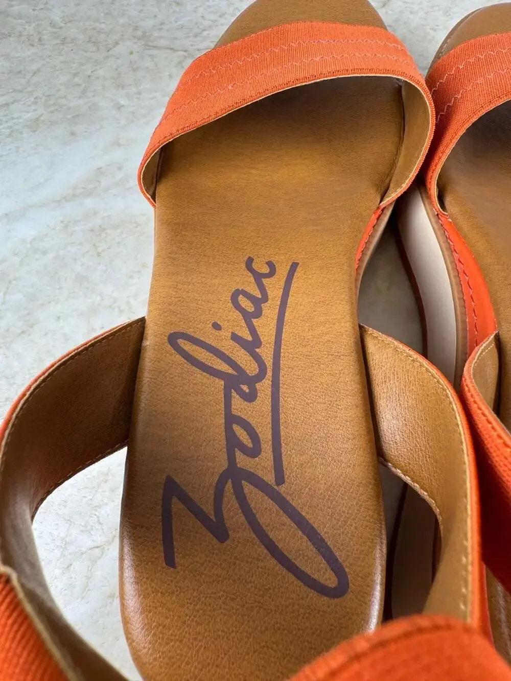 Zodiac Bailee Orange Platform Wedge Ankle Strap Sandals Womens 9M